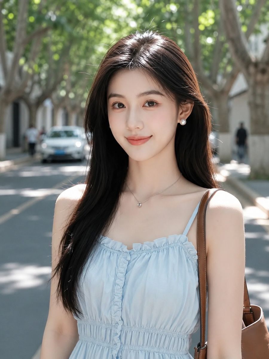Hình Ảnh Gái Xinh Váy Xanh Nhẹ Nhàng